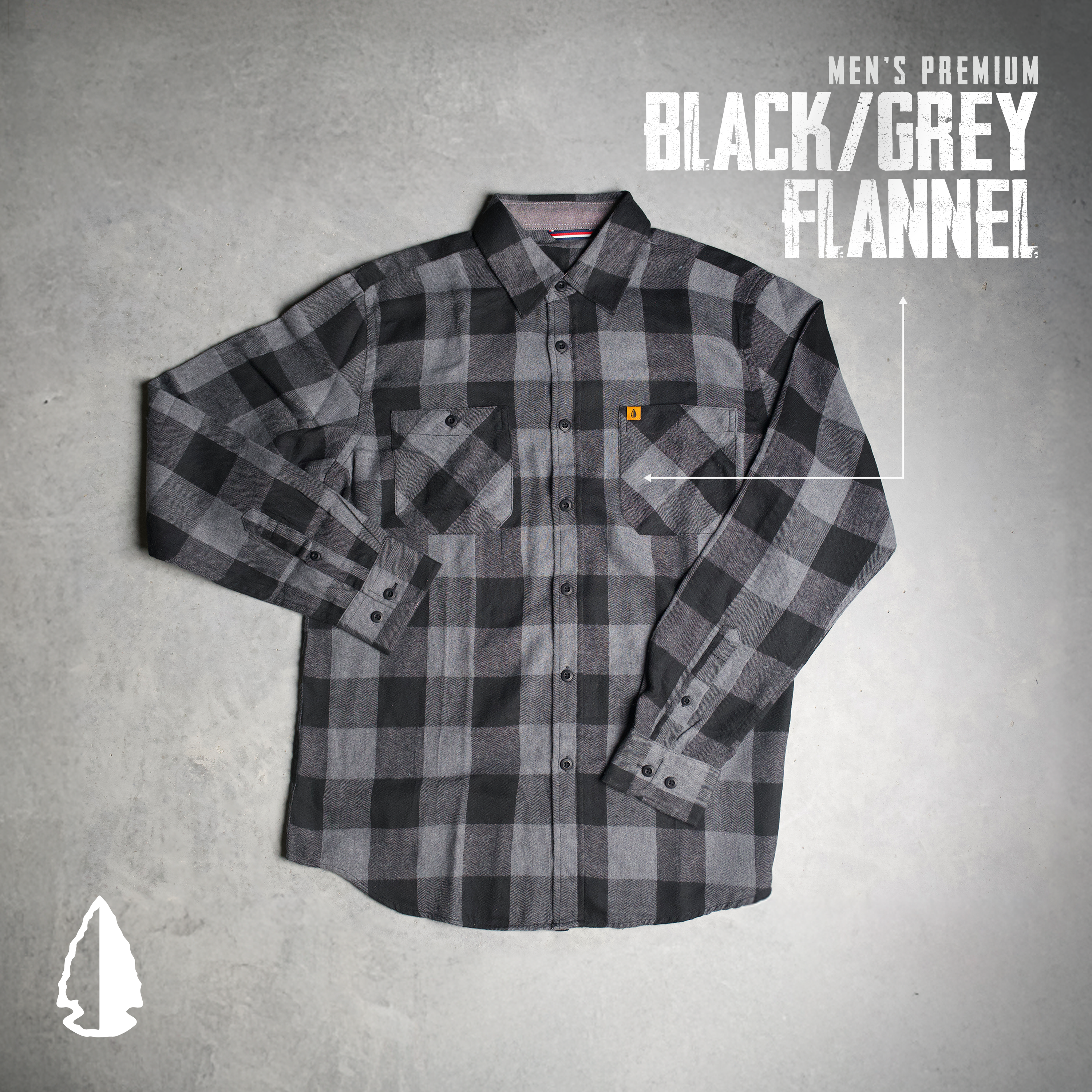 THF Flannel Black/Grey