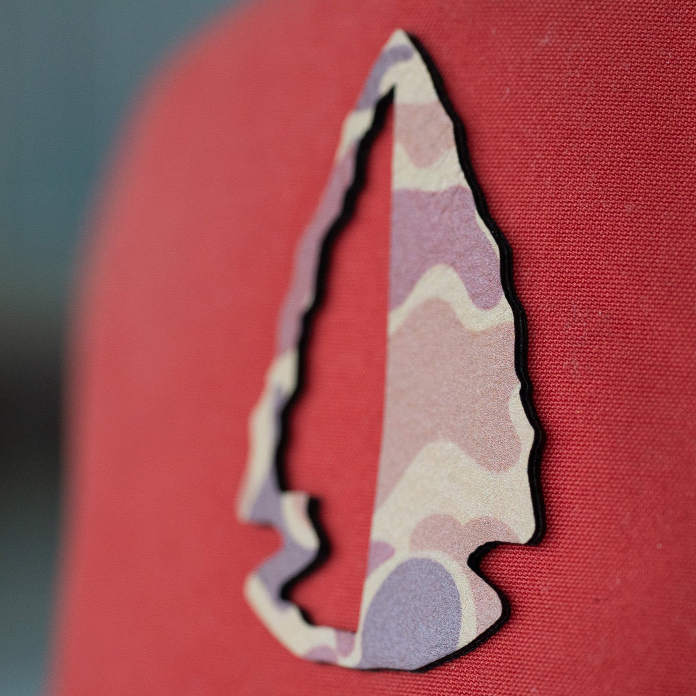 Signal Orange Richardson Outdoor Rope Cap with premium camo leather patch
