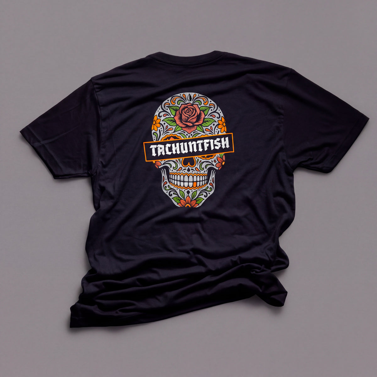 Tee Shirt Gun Metal Sugar Skull