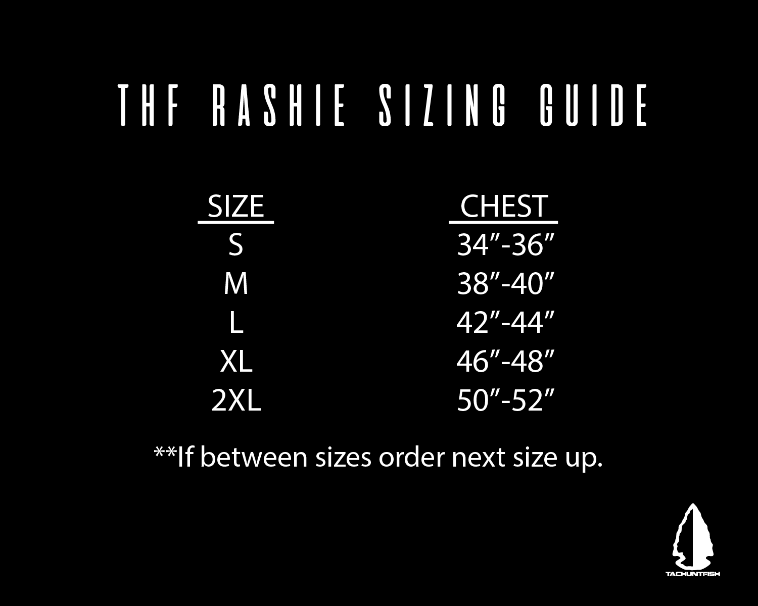 Rashie Size Chart